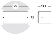 Die -cast -Aluminiumapplikation mit Opaldiffusor - Lampenhöhe: 145 mm - Maximale Leistung: 60W Corten