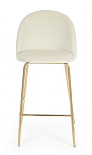 2x White Carry Bar Stool im Samt -Atmosphäre Stil