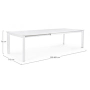 Konnor-Tabelle in Aluminium 200-300x110 cm White Hyperbiko
