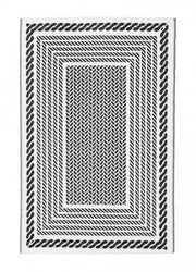 Weißschwarzer Kashan Teppich 180x270