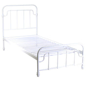 Einzelweißmetallbett 90 cm x H 200
