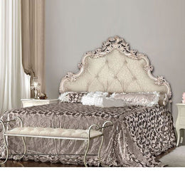 Barock Doppelbett geschnitzte gefüllte gefüllte Behälter 175x202xh.175 cm