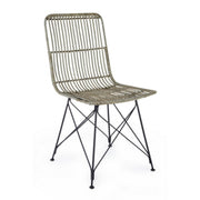 Zeitgenössischer Stil Stuhl in Stahl und Kubo Grey Lucila 45x55x H85 cm