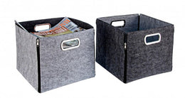 4x ASS2 Grey Felt Zip Box