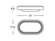 Plaf.ovale 18W LED 4000k Orion Grafite Line