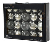 Weihnachtskugelglas glänzender Kugel undurchsichtig transparent gemischte silberne Farbe Ø 7 cm