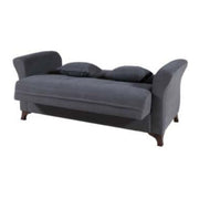 Zwei -Seerer -Sofa in Stoff mit grauem Behälter Vorsprung 160x86x H85 cm