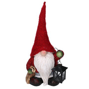 Gnomo -Harz mit roter Laterne CM23.5x17H50