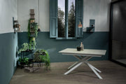 Extendable Table White-White-Zement 90 cm x 140- 190 cm H. 76 cm