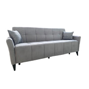 Levy -Sofa 3 Sitze in grauem Stoff mit Behälter und Effez -Bett