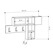 Anthrazitwand und Eichenbiegung 99.5x15xH61 cm