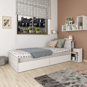 Einzelbett 1666 Vintage und Weiß weiß mit abnehmbarem Nachttisch -Effez