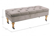 Beige Classic Style Vellut Bench Bank