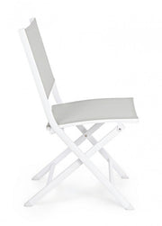 Outdoor -Stuhl in Aluminium White Grey Elin 47x57x H88 cm
