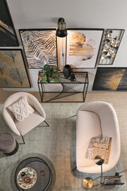 Weißer Samt Metall -Sessel Aiko Velvet 80 x 76 x 75 cm