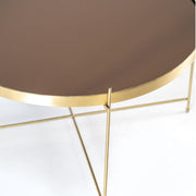 Temperierer Glas Tisch und Metall - 70 x 70 x 40h