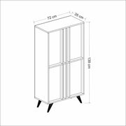 Hohe Credenka 4 Anthrazitentüren NOCE 72x35x139h CM