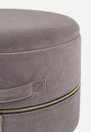 Set 2 Dark Pavlina Velluto Grey Velvet Effect Stool