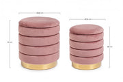 Set2 Pouf Container Darina Rosa Antico in Samt