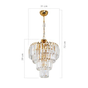 3 -Light Deckenlampe Miranda Mdl3831 Glas und Gold