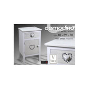 Weißer Nachttisch Shabby mit Schublade und 40 x 39 x 70 h