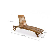 Noemi-Bett in Acacia Wood 195x66xh34-65,5 cm