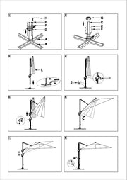 Aluminiumschirm mit 4x4 m weißer Seitenstange