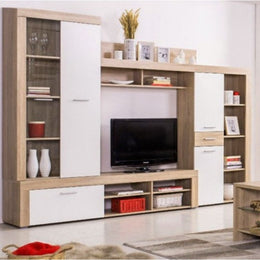 Liza White Eiche ausgestattete Wand 245x41.5x196 cm