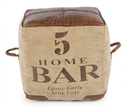 Würfel Pouf im industriellen Leder 45x45x45h cm