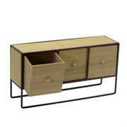 Holzhalter und rostiges Braunmetall 3 Schubladen CM38X11H20