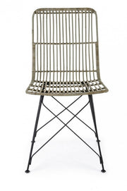 Zeitgenössischer Stil Stuhl in Stahl und Kubo Grey Lucila 45x55x H85 cm