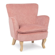 Vintage Chenille -Sessel in rosa Samt gepolstert