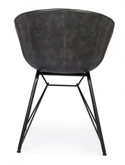 Vintage Chair Eco -Leder Anthrazit Warhol
