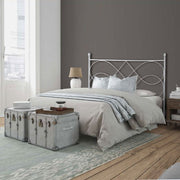 Doppel -Eisenbett mit weißem Seufzen schüchtern 166x203x H128 cm