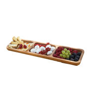 Einzelbucheholzschale mit 3 Fächern