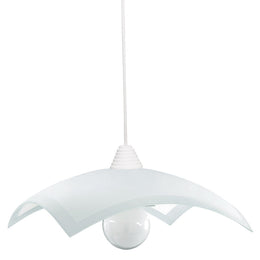 Federung 40x40 mit weißem und Plattenglasrahmen, 1xe27.