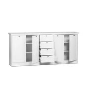 Mobile Credenka 4 Türen 4 Schubladen weiße Farbe 200x40xh.90 cm