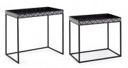 Setzen Sie 2 Inky Black Metall -Tische
