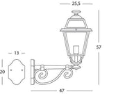 Outdoor -Lampe im sterben -cast -Aluminium mit Graphit transparenten Glaslautsprechern