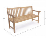 Linda Teak Bench 150x66x90 Cod. 0804232