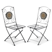 Klappstuhl in Eisen außen schwarzer Musa 42x55x H95 cm Set 2 Teile