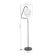 Erdlampe zum Stamm Yumak Mdl4256 Grau und weißer Stofflampenschirm
