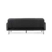 Drei -Seerer -Sofa Bett in schwarzem Stoff Bridjet 200x82x H81 cm