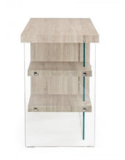 Bilbao 120x50x76h CM Holzschreibtisch und Temperaturglas CM