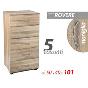 Zimmerprüfung 5 Schubladen Oak Como Como CM 50 x 40 x 101 h