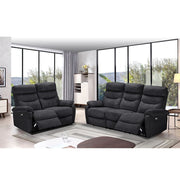 3 Sitzoter -Sofa mit 2 dunkelgrauen elektrischen Liegen L 198 x P 92 x H 109 cm