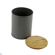 Metallglas grauer Holzkappe cmø16h19