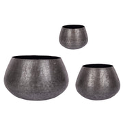 Setzen Sie 3 schwarze Vase im industriellen Aluminium im industriellen Stil