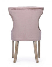 Klassischer Stuhl Azelia Woodrose in Samt