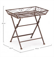 Rustikaler rechteckiger Metalltisch Malanie Brown